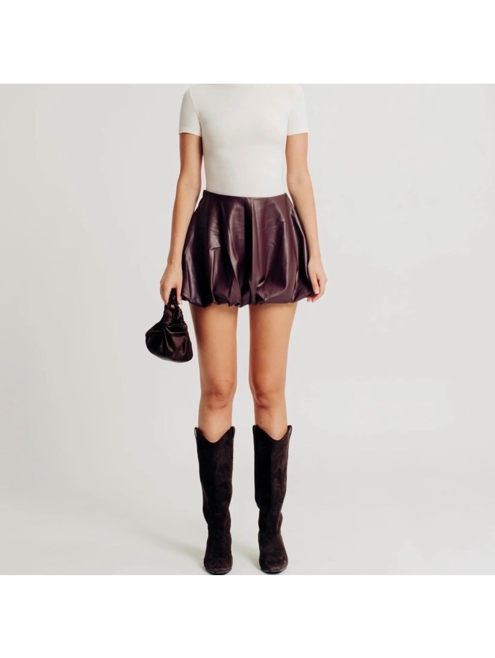 Torn by Ronny Kobo Paloma Dark Merlot Faux Leather Bubble